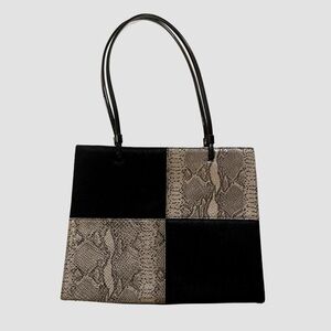 [SOLD] HORSE HAIR/SNAKESKIN CHECKERED &  TOTE BY INC INTERNATIONAL CONCEPTS